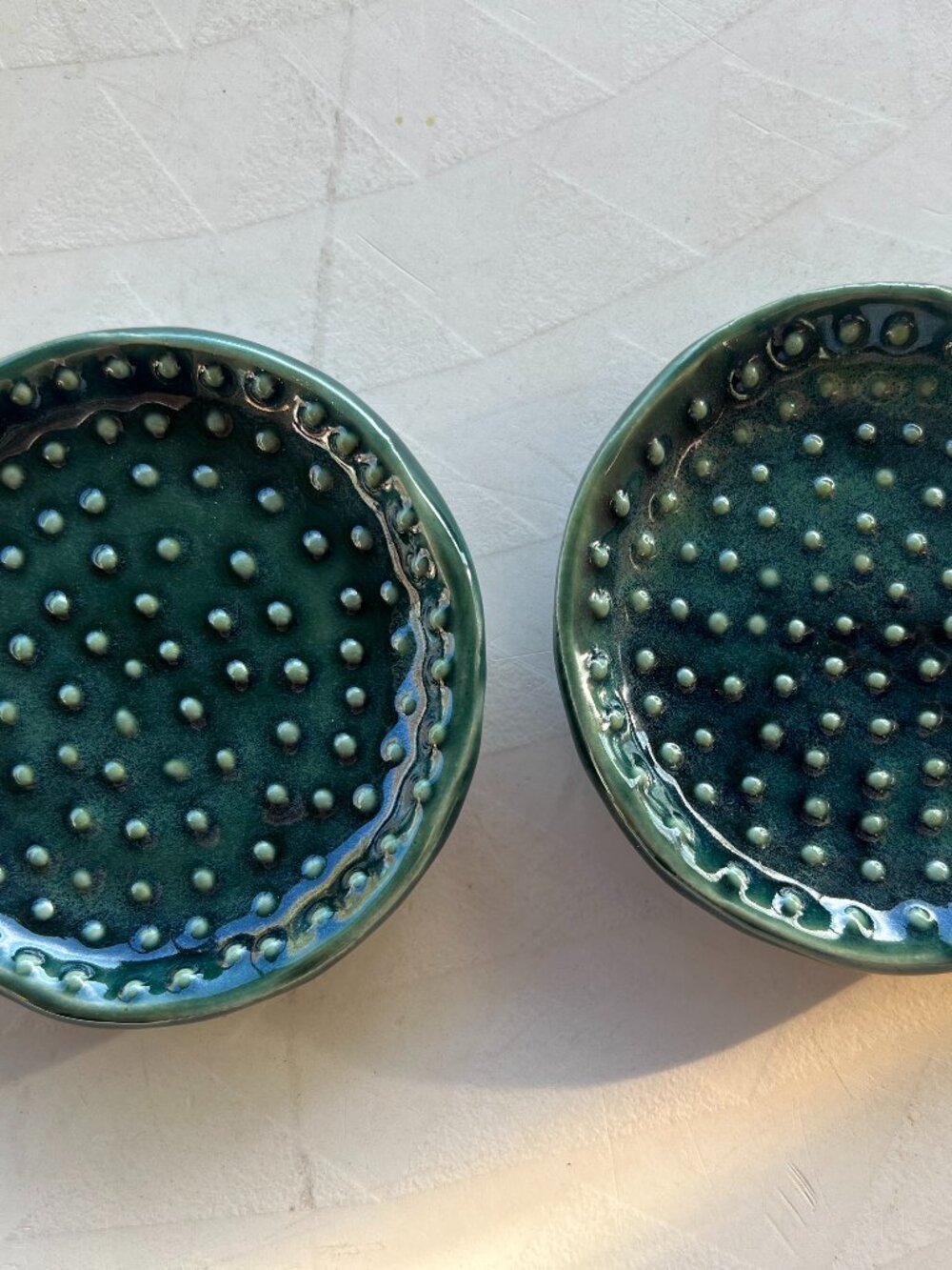 Handmade Prickly Pear Coasters or Ring Dishes Set of 2
